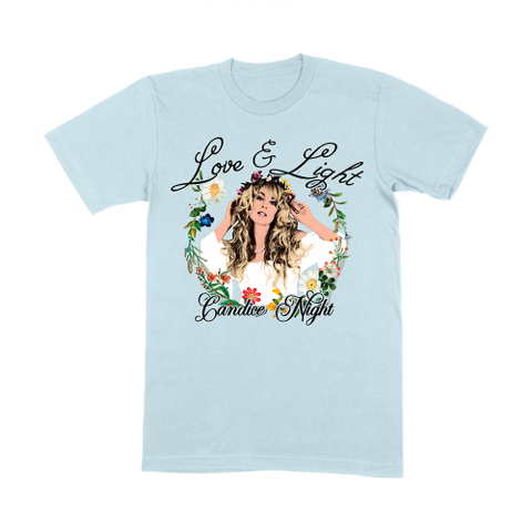 Candice Night - Love & Light Sky Blue Vintage Organic T-Shirt