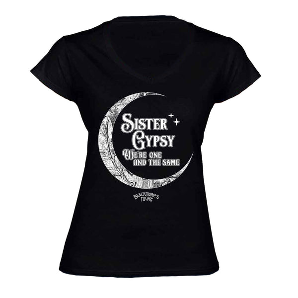 Sister Gypsy Black Ladies V Neck T-Shirt